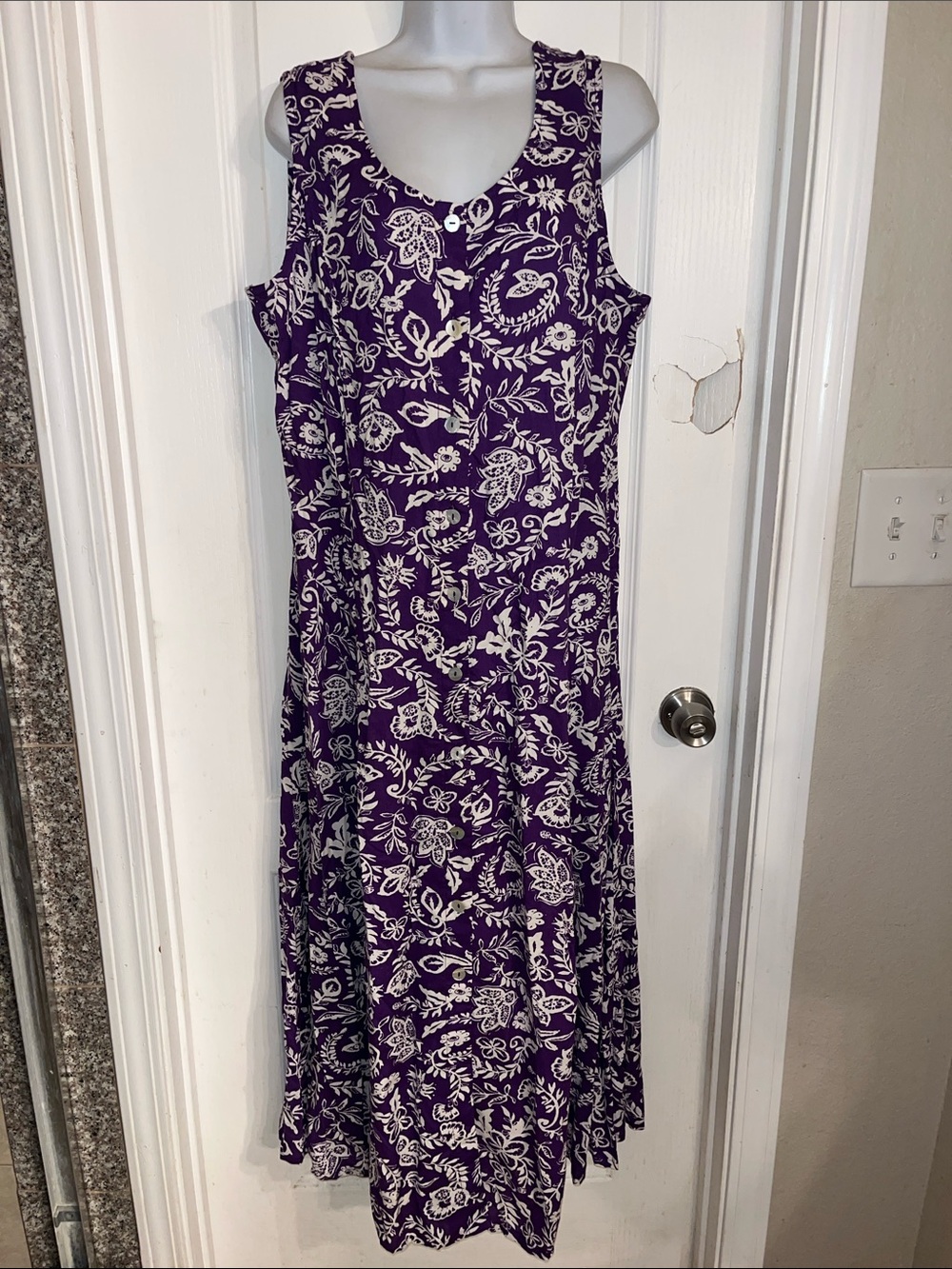 NWT Koret Sleeveless Purple Floral Print Women's Dress